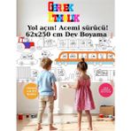Sevimli Sürücüler 2.5 Dev Boyama Kağıdı | Doğum Günü Partisi, Anaokulu, Oyuncak Hediyesi - Tekli
