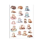 Sevimli Tatlı Rakun Sticker Set