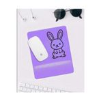 Sevimli Tavşan Desenli Mousepad – Mor Zemin Kaymaz Tabanlı Mouse Pad