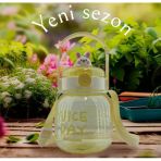 Sevimli Tavşanlı Matara (1100 Ml) Çıkartma Hediyeli