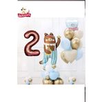 Sevimli Teddy Bear Ayi Folyolu 2 Yaş Kahve Folyolu Doğum Günü Parti Seti Süsü