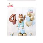 Sevimli Teddy Bear Ayi Folyolu 4 Yaş Kahve Folyolu Doğum Günü Parti Seti Süsü