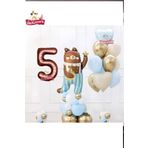 Sevimli Teddy Bear Ayi Folyolu 5 Yaş Kahve Folyolu Doğum Günü Parti Seti Süsü