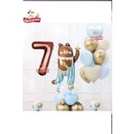 Sevimli Teddy Bear Ayi Folyolu 7 Yaş Kahve Folyolu Doğum Günü Parti Seti Süsü