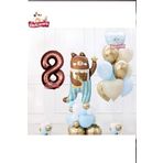 Sevimli Teddy Bear Ayi Folyolu 8 Yaş Kahve Folyolu Doğum Günü Parti Seti Süsü