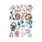 Sevimli Unicorn Sticker Set 20 Parça Telefon, Tablet, Defter, Laptop Sticker