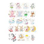 Sevimli Uyuyan Hayvanlar Sticker Set 21 Parça Telefon, Tablet, Defter, Laptop Sticker