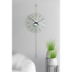 SEVİNÇ KONSEPT Primera Glazing Silver Time, Modern Metal Ve Cam Tasarım Duvar Saati