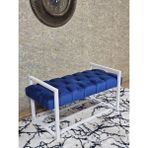 Sevinç Mobilya Beyaz Boyalı Metal 80 cm Puf Bench - Antre Puf - Hol Bench - Puf - Oturak - Bench - Renkli