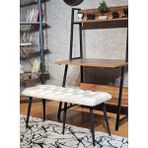 Sevinç Mobilya Siyah Ayaklı Puf Bench, Antre Hol, Bench, Puf Metal Ayak - Krem