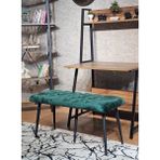 Sevinç Mobilya Siyah Ayaklı Puf Bench, Antre Hol, Bench, Puf Metal Ayak - Zümrüt Yeşili