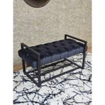 Sevinç Mobilya Siyah Boyalı Metal 80 cm Puf Bench - Antre Puf - Hol Bench - Puf - Oturak - Bench - Renkli