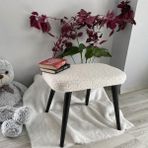 Sevinç Mobilya Siyah Metal Puf Bench Bench Tabure Antre Puf Becnh Tedyy Puf - Krem