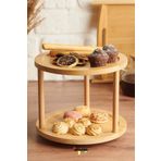 Sevinse Home Bambu BAMBU 360 Derece Döner Stantlı Sunumluk Organizer Düzenleyici 2 Katlı Baharatlık -tk2400 1