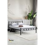 Sevinse Home Çift Kişilik Ferforje Metal Karyola Modern Tasarım Siyah 120 x 200 cm Dayanıklı Metal Yapı