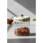 Sevinse Home MOOD Krem Vakum Kapaklı Motto Cam Kavanoz Seti 1100 mL