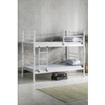 Sevinse Home Ranza, İki Katlı Ranza, Metal Ranza, Ayrılabilir Ferforje Metal Ranza, 90x190 CM Beyaz
