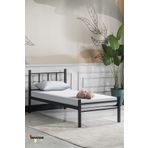 Sevinse Home Tek Kişilik Ferforje Metal Karyola Siyah