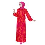 Sevitli Otantik Yarım Düğmeli Viscon Elbise-Pembe