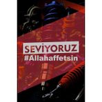 Seviyoruz Allahaffetsin 20X7 cm Dekoratif Yazı Jdm Araba-Moto Cam Laptop Etiket Hologram Etiket - Gri
