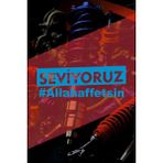 Seviyoruz Allahaffetsin 20X7 cm Dekoratif Yazı Jdm Araba-Moto Cam Laptop Etiket Hologram Etiket - Mavi