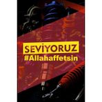 Seviyoruz Allahaffetsin 20X7 cm Dekoratif Yazı Jdm Araba-Moto Cam Laptop Etiket Hologram Etiket - Sarı