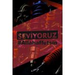 Seviyoruz Allahaffetsin 20X7 cm Dekoratif Yazı Jdm Araba-Moto Cam Laptop Etiket Hologram Etiket - Siyah