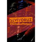 Seviyoruz Allahaffetsin 20X7 cm Dekoratif Yazı Jdm Araba-Moto Cam Laptop Etiket Hologram Etiket - Turuncu