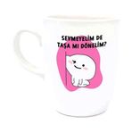 Sevmeyelim De Taşa Mı Dönelim? Krem Oval Kupa - Hediye Seramik Kupa