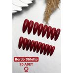 SEVRU Bordo Stiletto 20'li Set - Takma Tırnak Seti-20 Adet