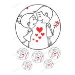 sevvom Sevgi Aşk Temalı Karikatür Resimli Yenilebilir Pasta Kurabiye Üstü Şeker Kağıt Baskısı