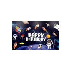 sevvom Yenilebilir Kağıt Uzay Resimli Happy Birthday Yazılı A4 Tam Boy Pasta Üstü Resim Baskısı