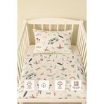 Sevza Kids %100 Pamuk 2'li Müslin Örtü - Yastık Kılıfı - Bebek Nevresim Seti - Desen - 90x100 35x45