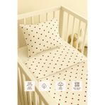 Sevza Kids %100 Pamuk 2'li Müslin Örtü - Yastık Kılıfı - Bebek Nevresim Seti - Kalpli - 90x100 35x45