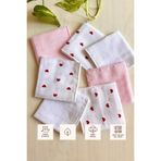 Sevza Kids %100 Pamuk 7'li Müslin Bebek Ağız Mendili Pure Collectıon Kırmızı Kalp