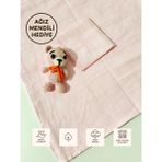 Sevza Kids Çok Amaçlı Müslin Örtü & Battaniye, Ağız Mendili Hediyeli, %100 Pamuk - Pembe