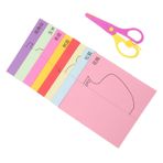 SEWACC 1 Takım Çocuk Kağıt Kesme Seti Katlanır Makas Çocuk Makası Yürümeye Başlayan Makas Takım Elbise Diy Origami Kağıdı Kağıt Katlama Yürümeye Başlayan Çocuk Ambalaj Kağıdı Katlanabilir