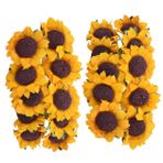 SEWACC 100 Adet Simüle Ayçiçeği Çiçek Tutan Gelin Sahte Çiçek Çalı Düğün Sahte Centerpieces Yapay Ayçiçeği Buketi Ayçiçeği Almak Kök Ayçiçeği Yapay Düğün Ayçiçeği Toplu Sahte Sarı Kağıt