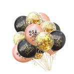 SEWACC 15 Adet Doğuş Dekoru Yeni Yıl Lateks Arka Plan Noel Partisi Balonu Fotoğraf Balonları Konfeti Balonları Mutlu Yıllar Balon Altın Noel Balonları Düğün Dekoru Takım Elbise Bahar Film
