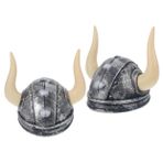 SEWACC 2 Adet Boynuz Genel Şapka Cadılar Bayramı Performans Aksesuarları (Boynuz Şapka-Gümüş Siyah) viking şapka cadılar bayramı ı süs parti cosplay kaynağı parti aksesuarı