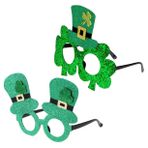 SEWACC 2 Adet İrlandalı Gözlük Yonca Gözlük Çerçevesi Kostüm Patrick Günü Gözlüğü İrlandalı Kağıt Bardaklar Kostüm St.patricks Günü Gözlüğü Komik Fotoğraf Sahne Parrick Plastik Soğan Tozu