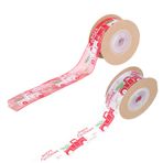 SEWACC 2 Rulo Yılbaşı Kurdelesi Noel Grogren Şeritler Kış Çelengi Hediyeler Için Hediye Şeritleri Noel Şerit Aplikler Zanaat Çorap Doldurucuları Çiçek Şerit Polyester Evde Hediye Çantası