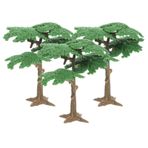 SEWACC 3Pcs Mini Model Ağaçlar Minyatür Sahte Diorama Ağaçları Yeşil Tren Manzarası Çam Demiryolu Mimarisi Manzara Için DIY El Sanatları Bina Modeli