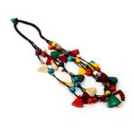 SEWACC Bohemia Kolye Bohem Boncuk Kolye Retro Boncuk Kolye Örgülü Boncuklu Boyun Zinciri Kadınlar Için Moda Takı Kadınlar Için Aksesuarlar Özlemek Üçgen Ahşap Hindistan Cevizi Kabuğu