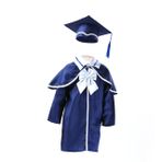SEWACC Çocuklar Için Mezuniyet Elbisesi Çocuk Önlük Mavi Kap Ve Önlük Doktorluk Ve Önlük Mezuniyet Kepi Ve Cübbesi Kinder Mezuniyet Kepi Cübbesi Altın Mavi Önlük Püskül Okul Öncesi Oğlan