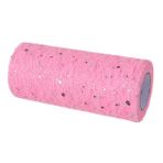 SEWACC Rulo Pembe Yemek Masası Beyaz Düğün Dekorasyon Tül Şerit Rulo Tül Rulo Makara Tül Kumaş Şerit Düğün Elbisesi Tül Rulo Süslemeleri 15C Pembe Makara DIY Zanaat Tül