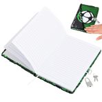 SEWACC Sequin Journal With Lock Anahtar Tersinir Diary Flip Sequin Notebook Diary Futbol Deseni Düzenli Seyahat Dergisi Glitter Yazma Dergi Kızlar İçin Dergi