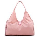 Seyahat Çantası Kadınlar Için 18 Inç Seyahat Spor Çantası, Ayakkabı Bölmeli Hafta Sonu Gecelik Çanta Taşıma Spor Çantası Konaklama Çantası(Pink)
