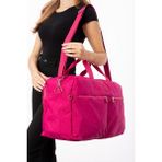 Seyehat Spor Çantası Kabin Boy Valiz 45*35 cm Omuz ve Çapraz Askılı Hafif Klinkır Çanta Su Itici - Pembe