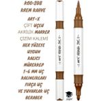 Seyfi Kırtasiye Art-X Çift Uçlu Akrilik Marker Çizim Kalemi Krem Kahve Renk Kalıcı Mürekkep 1-6 mm Uç Kalınlıkları